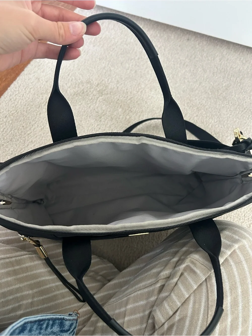 Tumi Black Laptop Briefcase with Gold Hardware Nylon